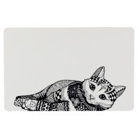 Килимок під миску "Zentangle" TRIXIE, 44х28см, білий / чорний